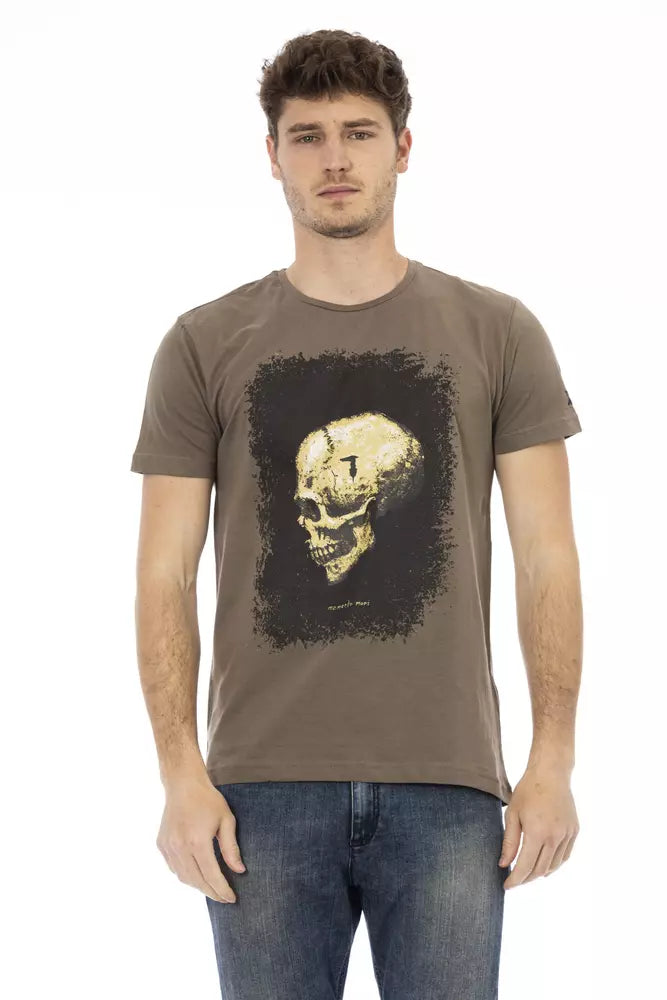 Trussardi Action Braunes Baumwoll-T-Shirt für Männer