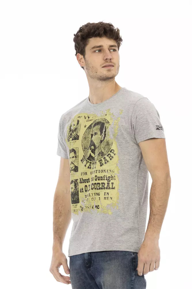 Trussardi Action Graues Baumwolle Männer T-Shirt