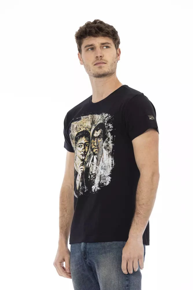 Trussardi Action Schwarzes Baumwolle Männer T-Shirt