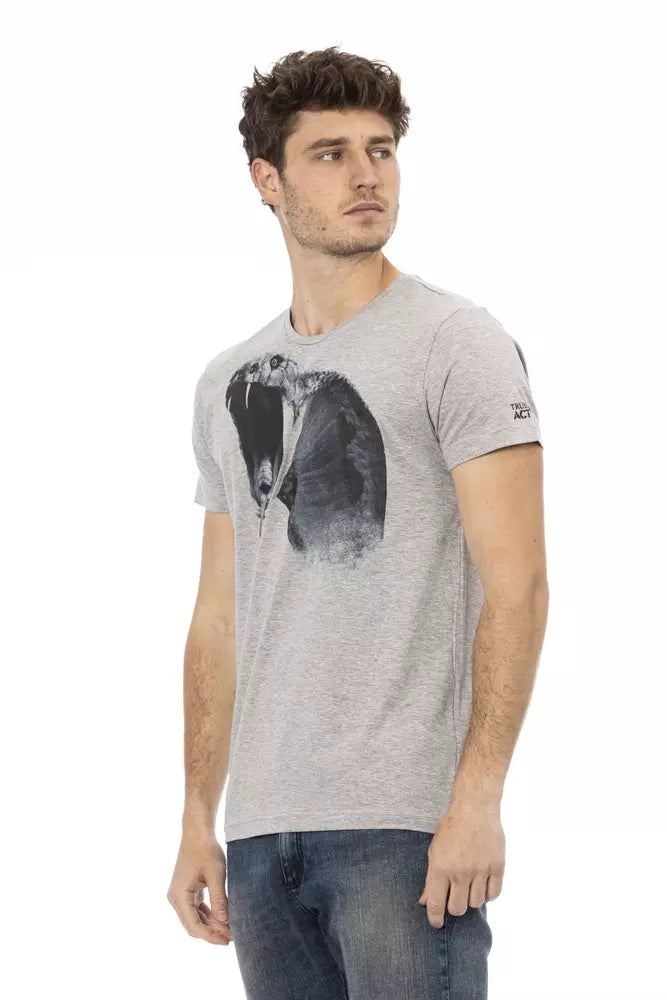 Trussardi Action Graues Baumwolle Männer T-Shirt