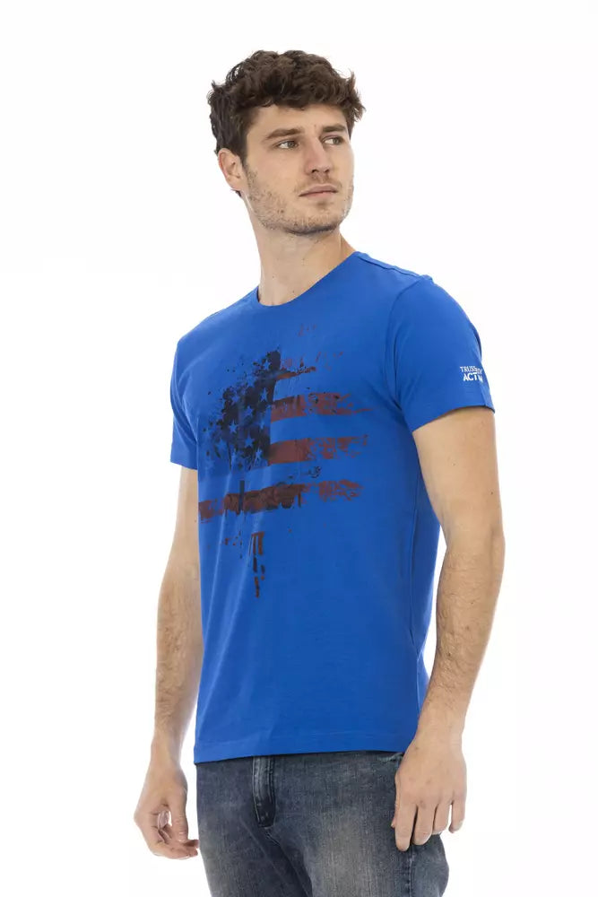 Trussardi Action T-Shirt für Männer aus blauer Baumwolle