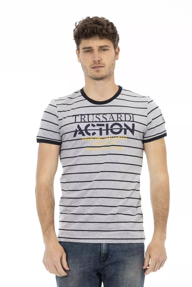 Trussardi Action Graues Baumwolle Männer T-Shirt