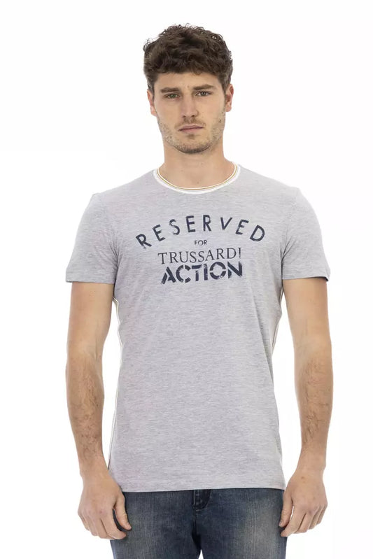 Trussardi Action Graues Baumwolle Männer T-Shirt