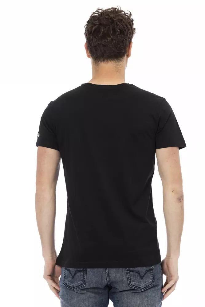 Trussardi Action Schwarzes Baumwoll-T-Shirt für Männer