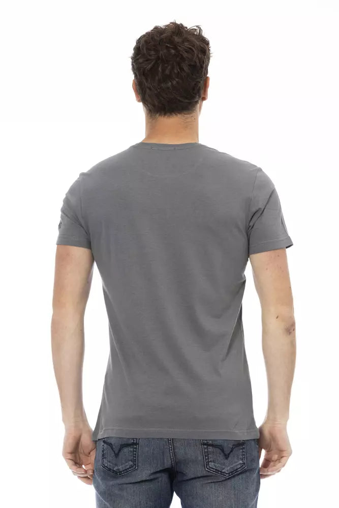 Trussardi Action Graues Baumwolle Männer T-Shirt