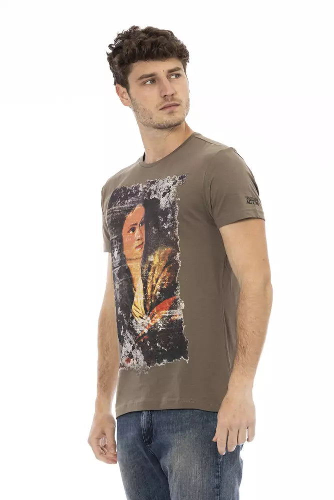 Trussardi Action Braunes Baumwoll-T-Shirt für Männer