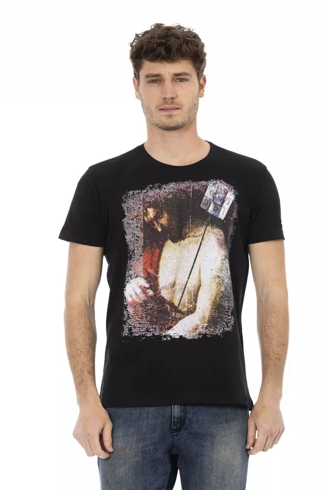 Trussardi Action Schwarzes Baumwolle Männer T-Shirt