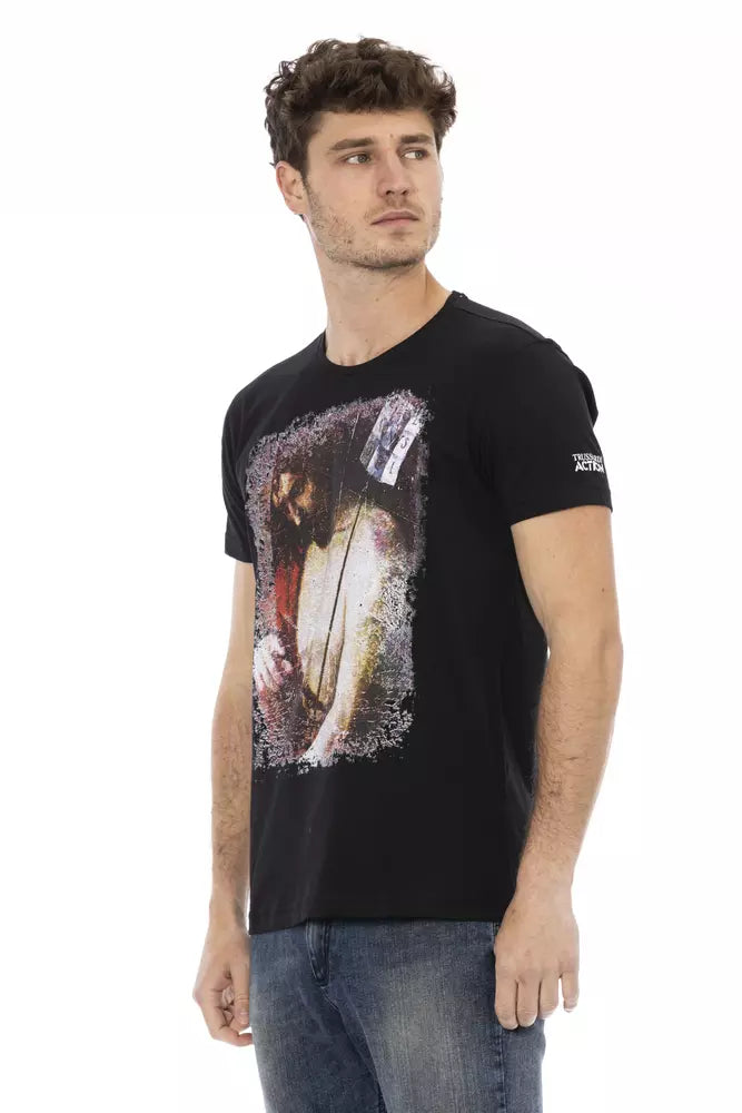 Trussardi Action Schwarzes Baumwolle Männer T-Shirt