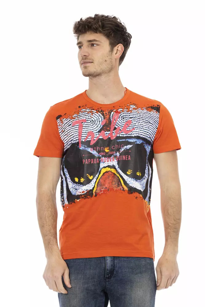 Trussardi Action "Orangefarbenes Baumwoll-T-Shirt für Männer"