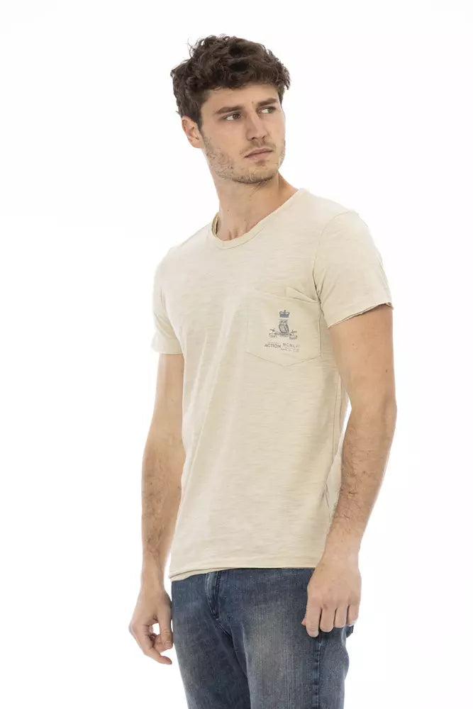 Trussardi Action Beige Baumwolle Männer T-Shirt