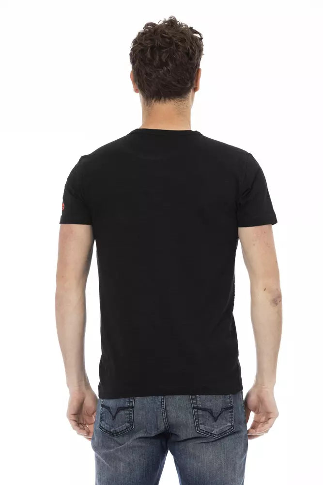 Trussardi Action Schwarzes Baumwolle Männer T-Shirt