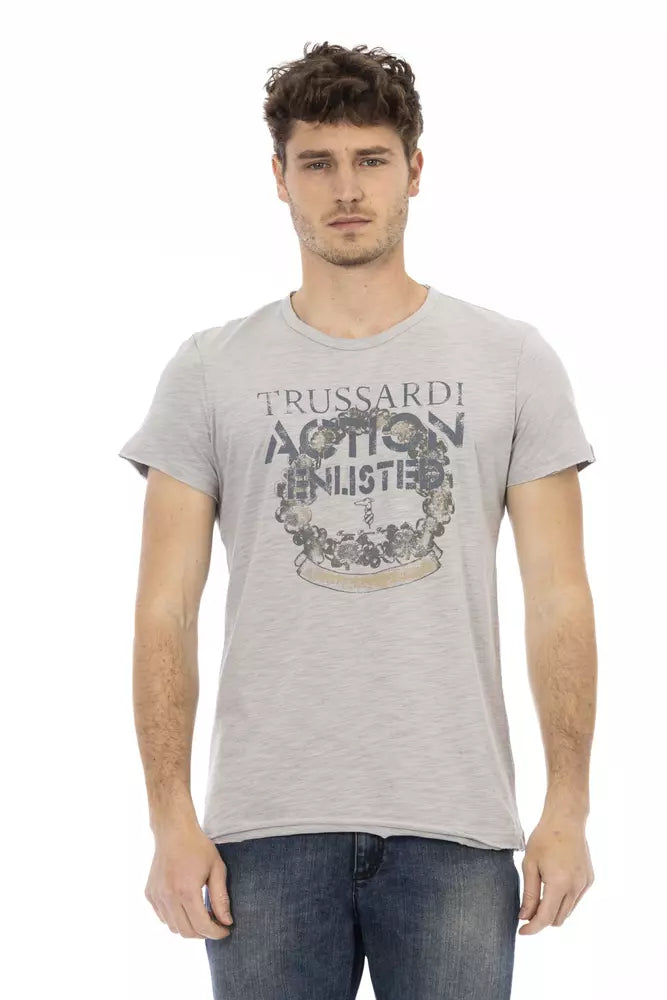 Trussardi Action Graues Baumwolle Männer T-Shirt