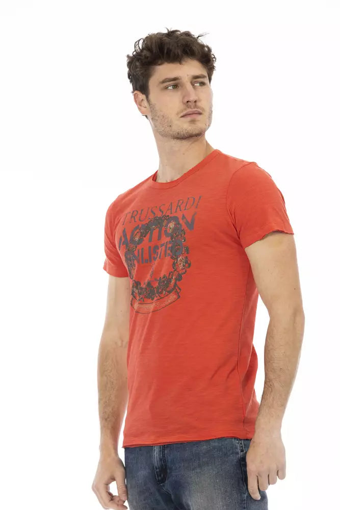 Trussardi Action Rotes Baumwolle Männer TShirt