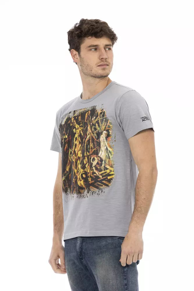 Trussardi Action Graues Baumwolle Männer T-Shirt