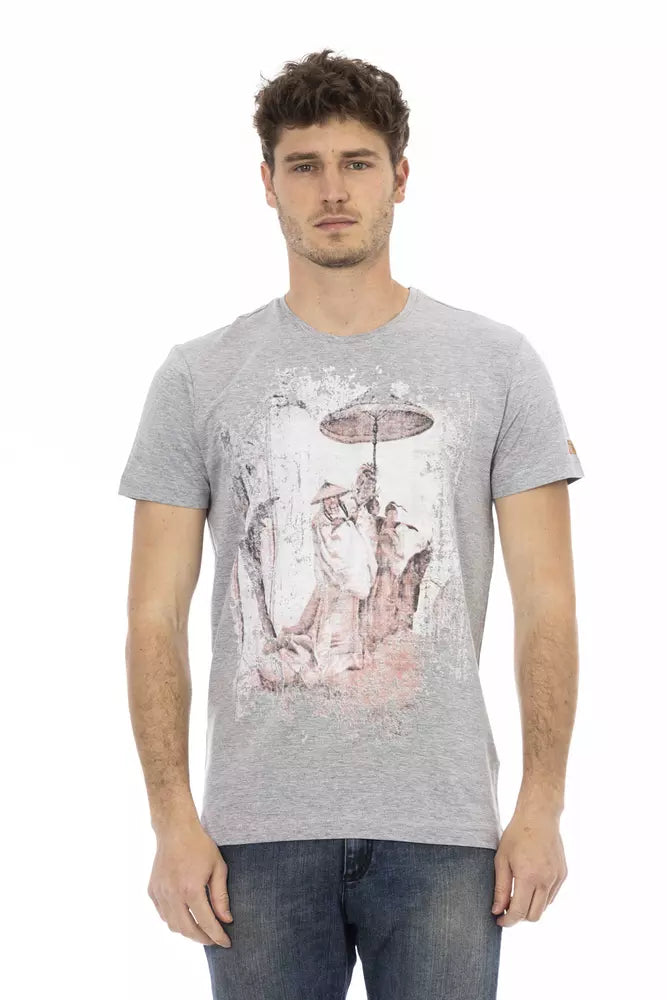 Trussardi Action Graues Baumwolle Männer T-Shirt