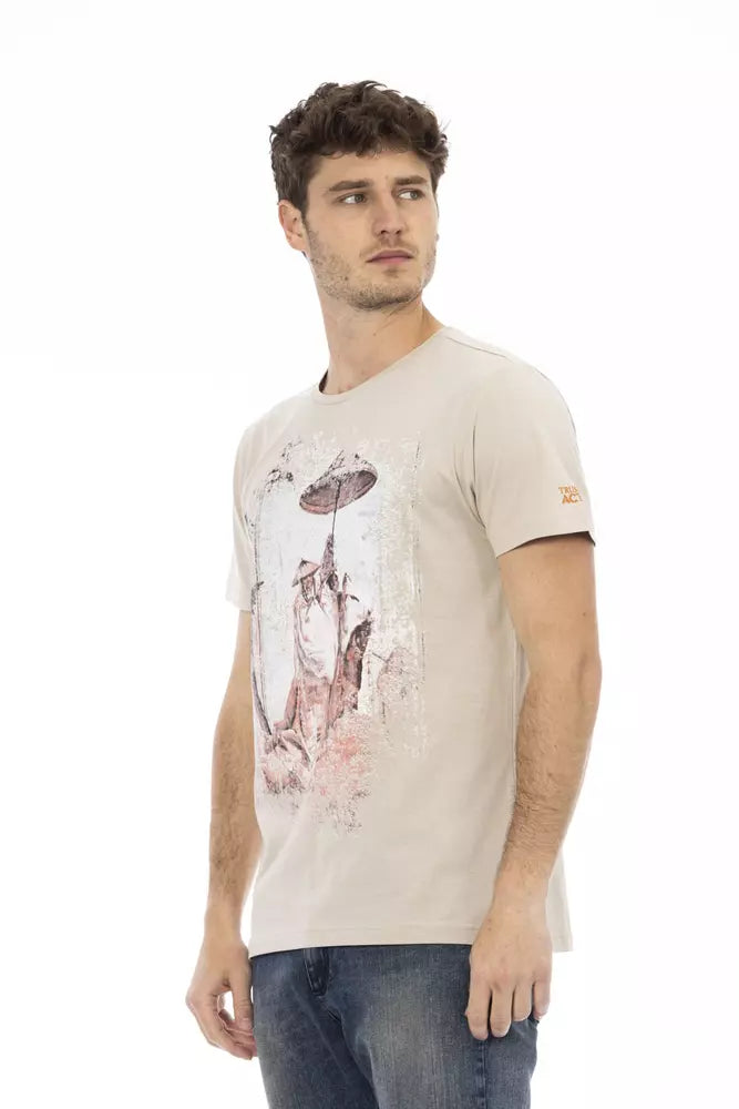 Trussardi Action Beige Baumwolle Männer T-Shirt