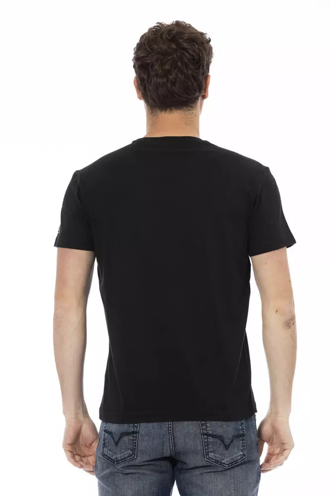 Trussardi Action Schwarzes Baumwolle Männer T-Shirt