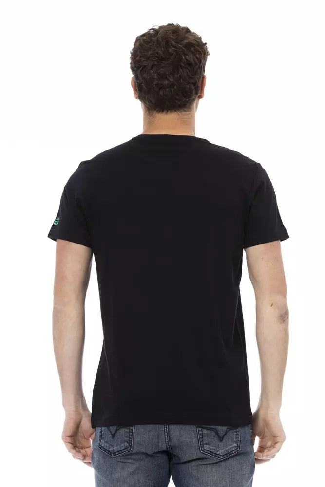 Trussardi Action Schwarzes Baumwolle Männer T-Shirt