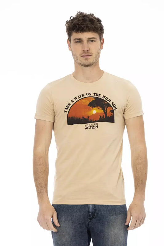 Trussardi Action Beige Baumwolle Männer T-Shirt