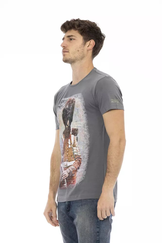 Trussardi Action Graues Baumwolle Männer T-Shirt