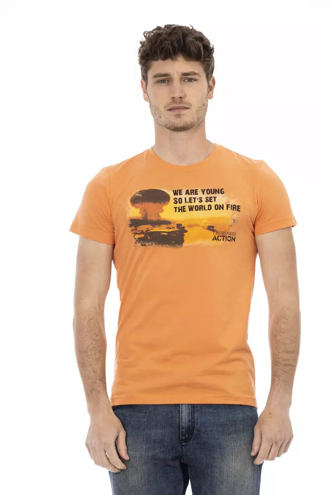 Trussardi Action Orange Baumwolle Männer T-Shirt