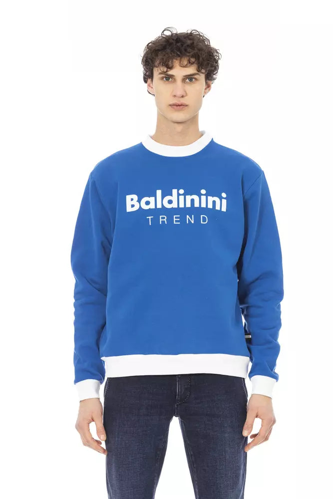 Baldinini Trend Blue Cotton Sweater for Men