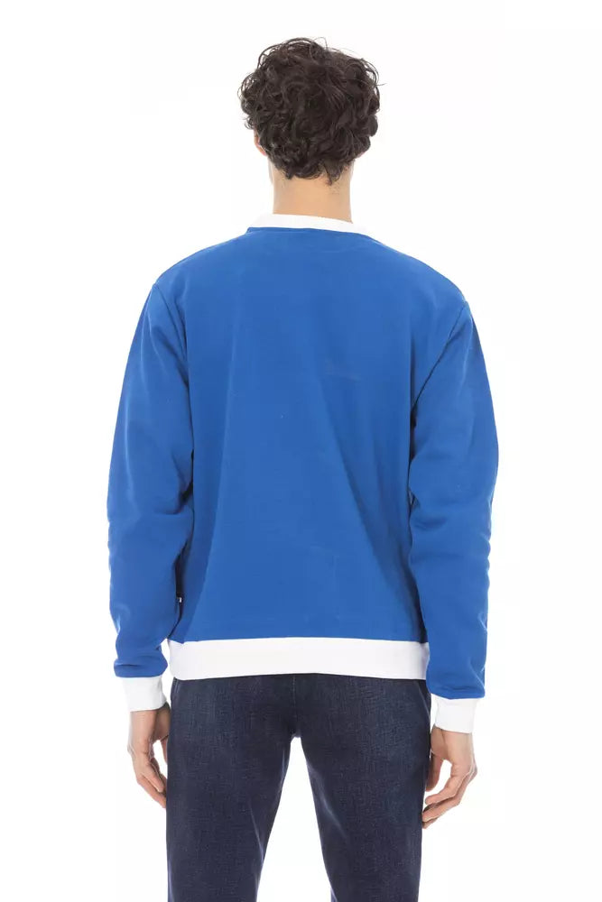 Baldinini Trend Blue Cotton Sweater for Men