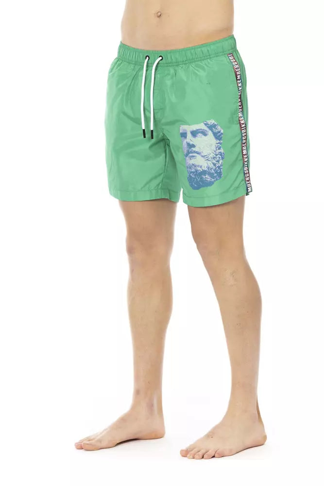 Bikkembergs Green Polyester Men's Swim Shorts