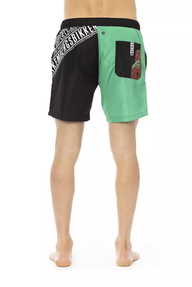 Bikkembergs Green Polyester Men's Swim Shorts