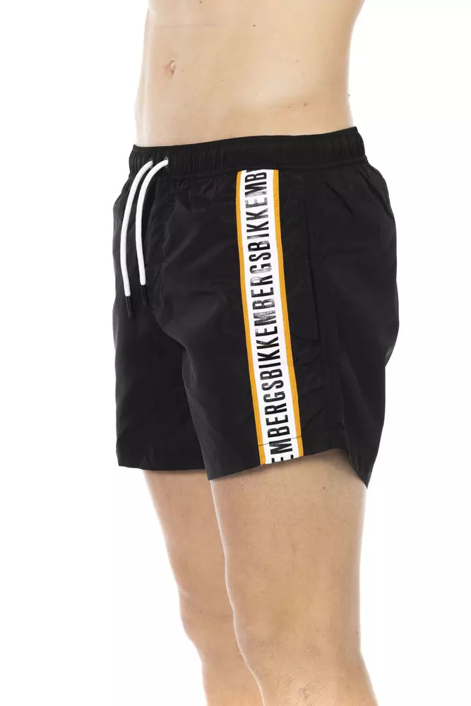 Bikkembergs Black Polyamide Men's Swim Shorts