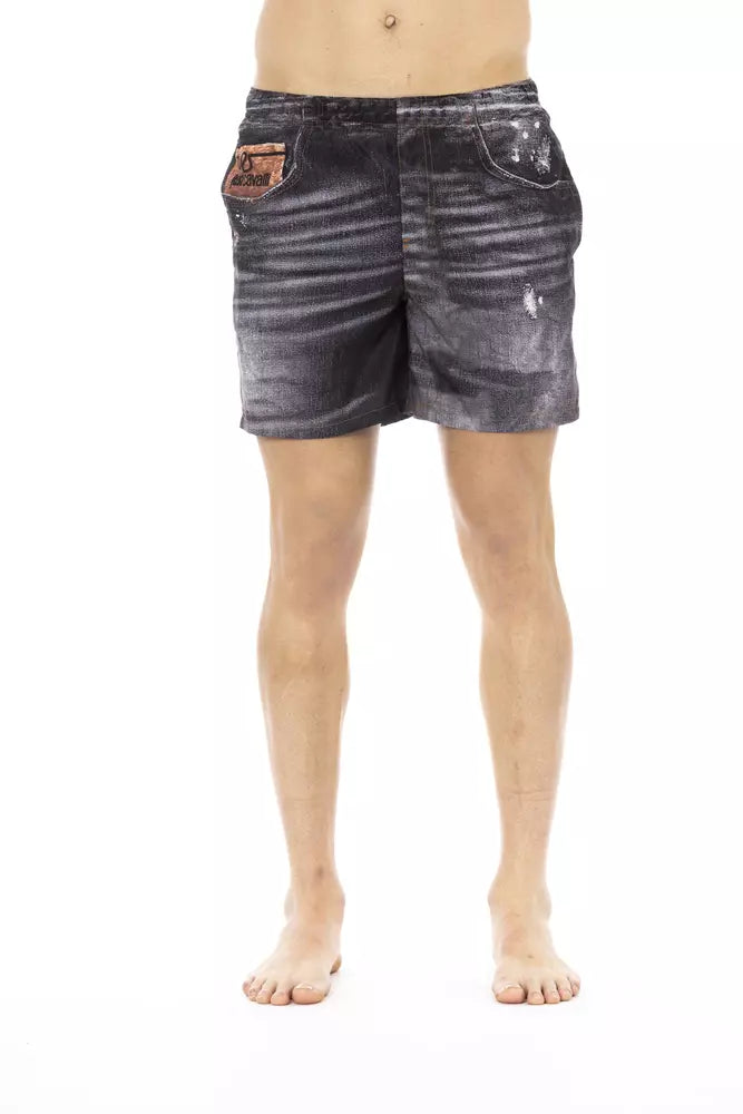 Just Cavalli Black Polyester Men's Swim Shorts