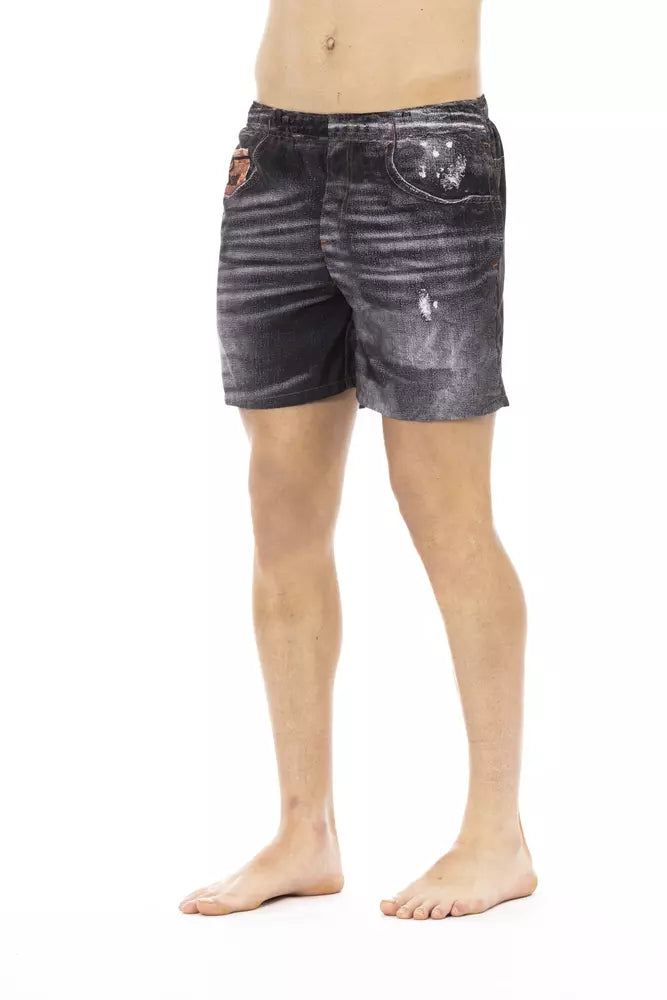 Just Cavalli Black Polyester Men's Swim Shorts