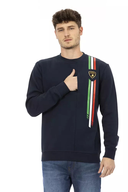 Automobili Lamborghini Blue Cotton Sweater for Men