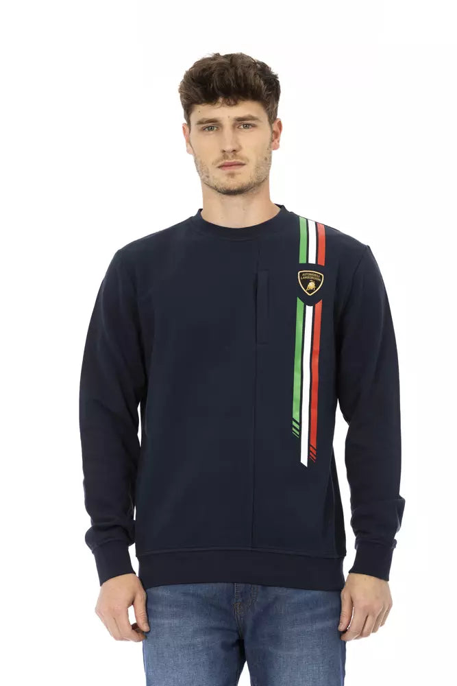 Automobili Lamborghini Blue Cotton Sweater for Men