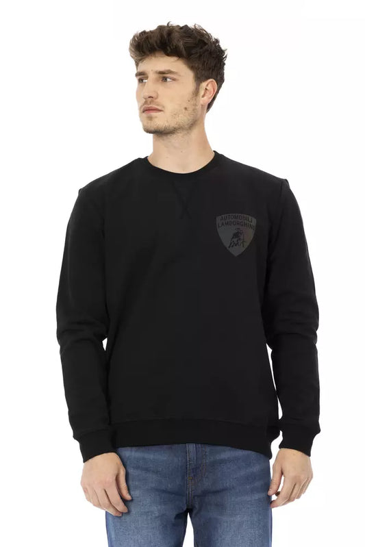 Automobili Lamborghini Black Cotton Sweater for Men