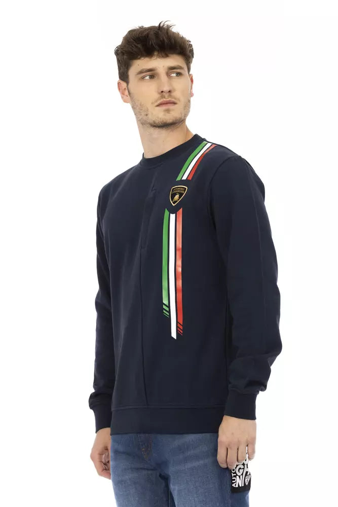 Automobili Lamborghini Blue Cotton Sweater for Men