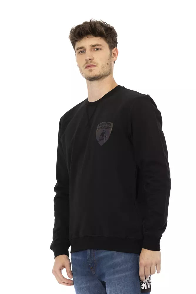 Automobili Lamborghini Black Cotton Sweater for Men