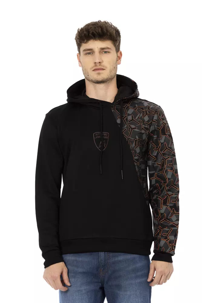 Automobili Lamborghini Black Cotton Hoodie for Men