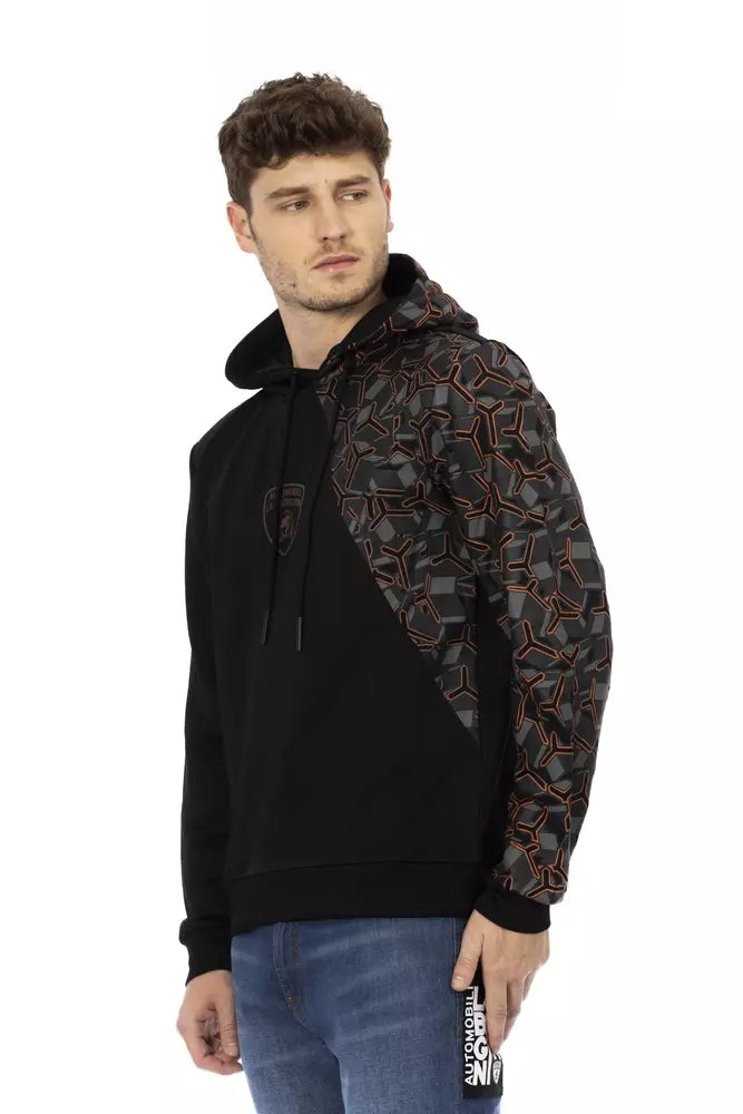 Automobili Lamborghini Black Cotton Hoodie for Men