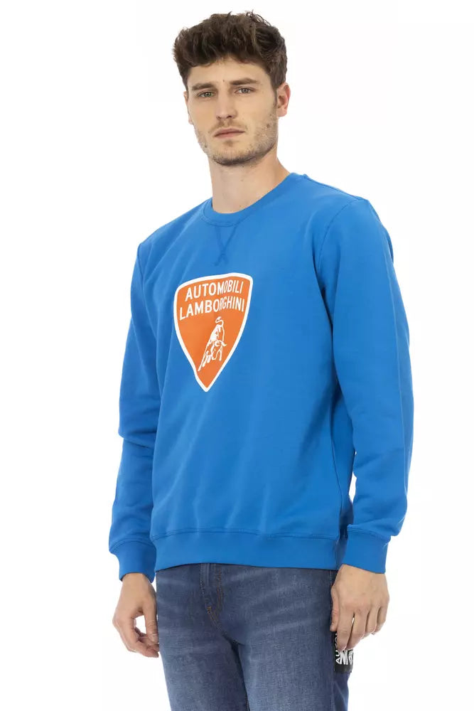 Automobili Lamborghini Blue Cotton Sweater for Men