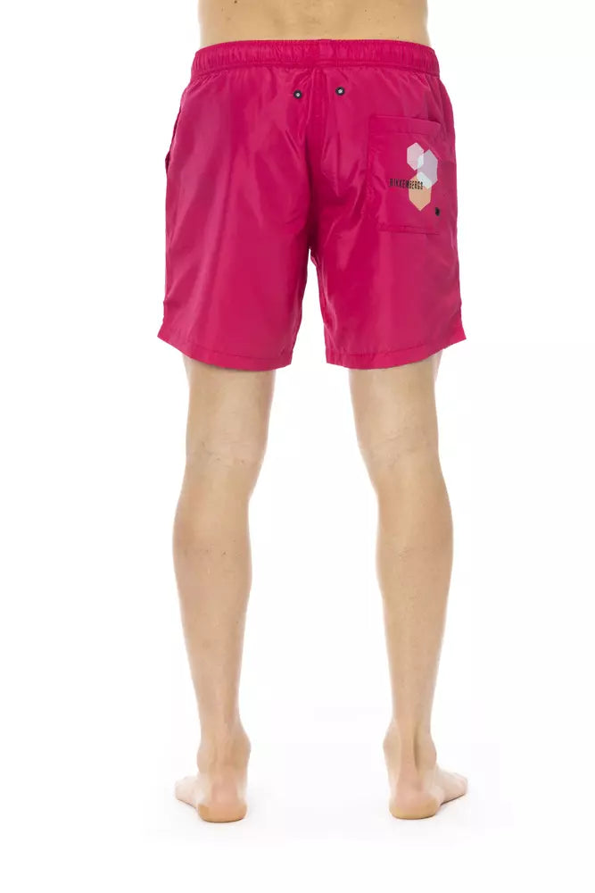 Bikkembergs Fuchsia Polyester Men's Swim Shorts