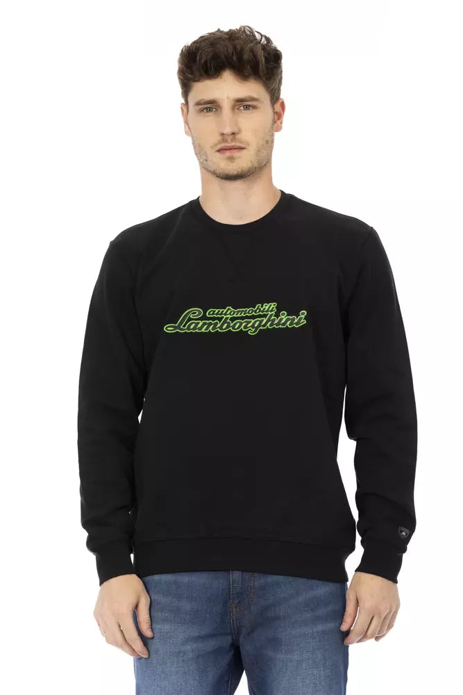 Automobili Lamborghini Black Cotton Sweater for Men