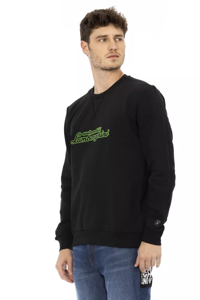 Automobili Lamborghini Black Cotton Sweater for Men