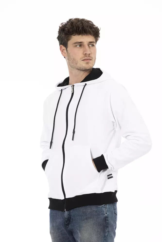 Baldinini Trend Weißer Baumwollpullover für Männer