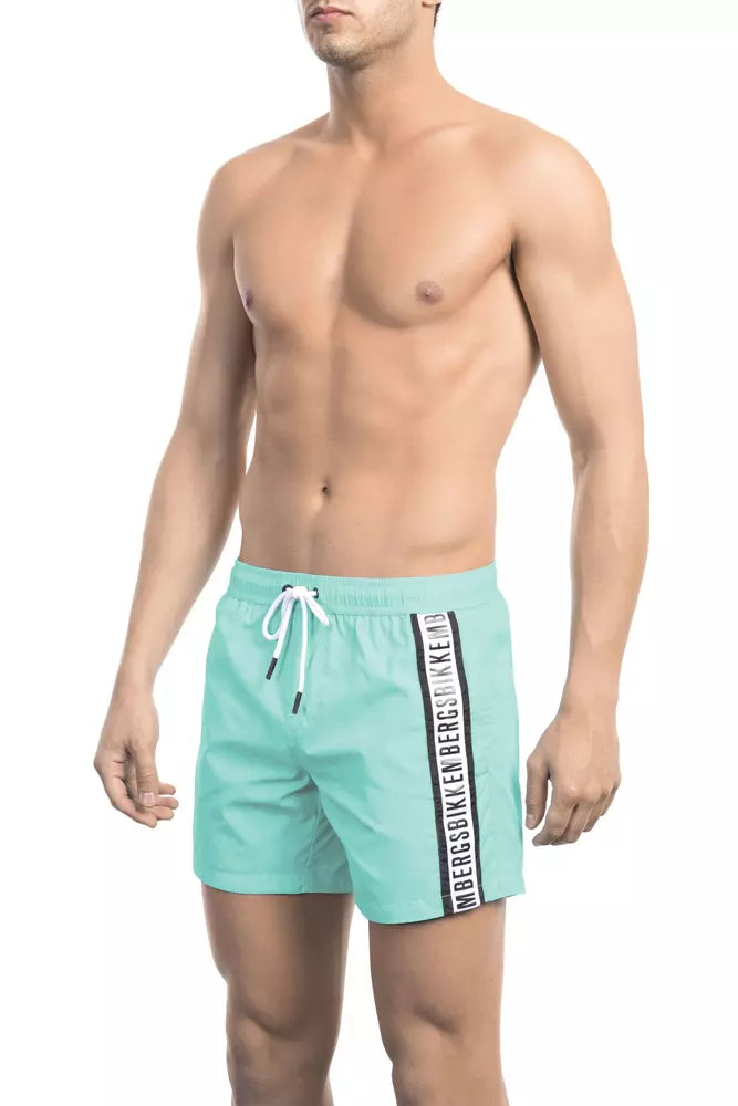 Bikkembergs Light Blue Polyamide Men's Swim Shorts