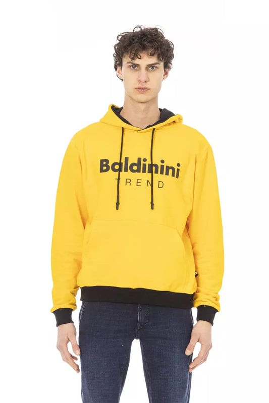 Baldinini Trend Yellow Cotton Hoodie for Men