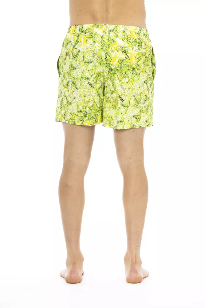 Just Cavalli Grünes Polyester Herren Badehose Shorts