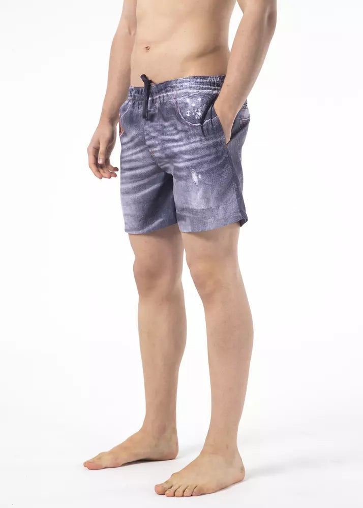 Just Cavalli Blaue Polyester Herren Bademode