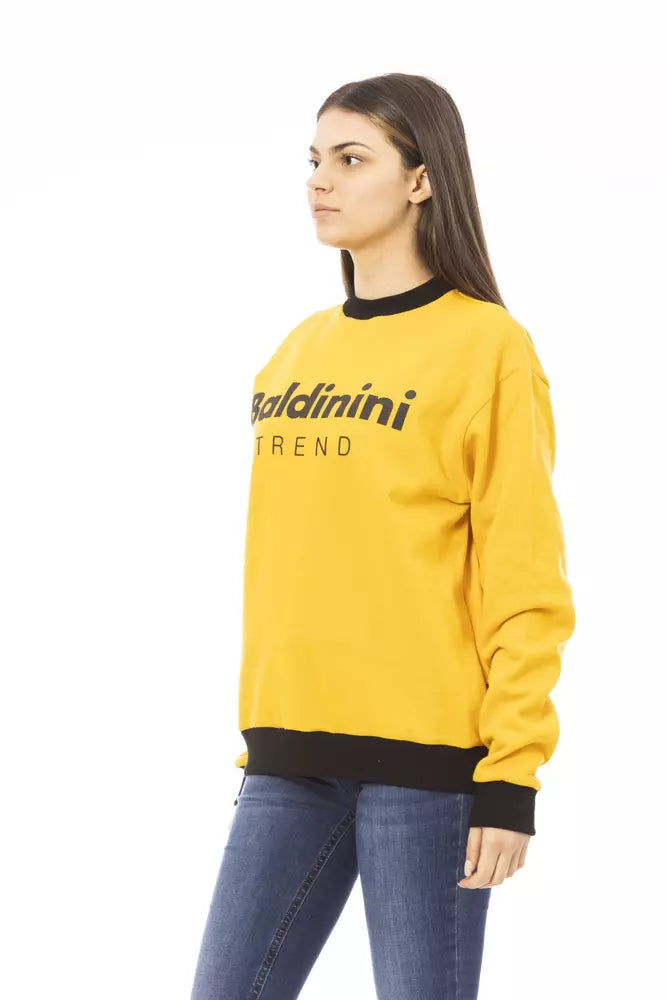 Baldinini Trend Gelber Baumwollpullover für Frauen