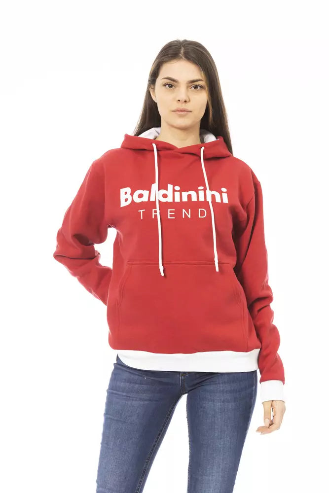 Baldinini Trend Red Cotton Hoodie for Women